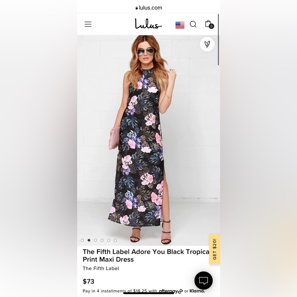The fifth label adore you sleeveless floral maxi dress - SIZE M